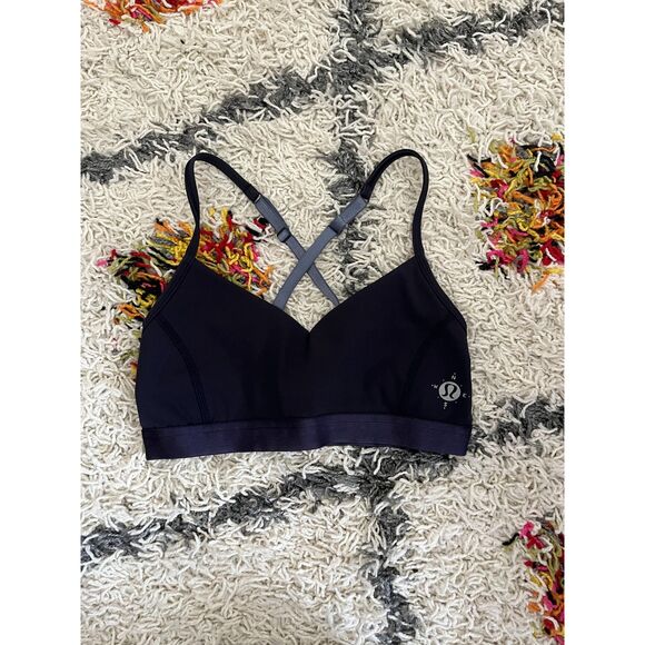 Lululemon Shala Bra in Naval Blue / Blue Denim / White - sz 2 - Picture 3 of 6
